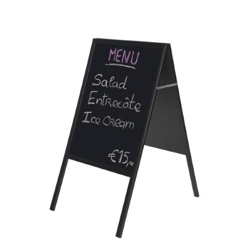 Bi-Office - Lavagna - a pavimento - 900 x 600 mm - fronte e retro - nero - struttura ciliegia